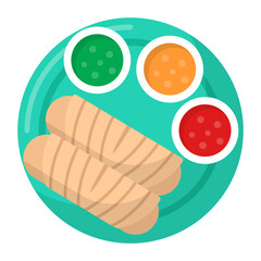 Crispy Masala dosa Concept, dosey or dosha vector color icon design, Asian Cuisines symbol, Most Popular Dishes Sign, Street Foods stock illustration 
