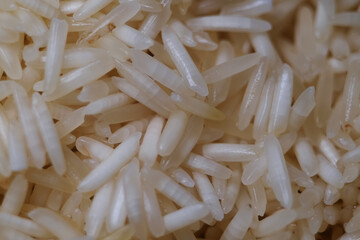 Macro texture of clean uncooked basmati rice 