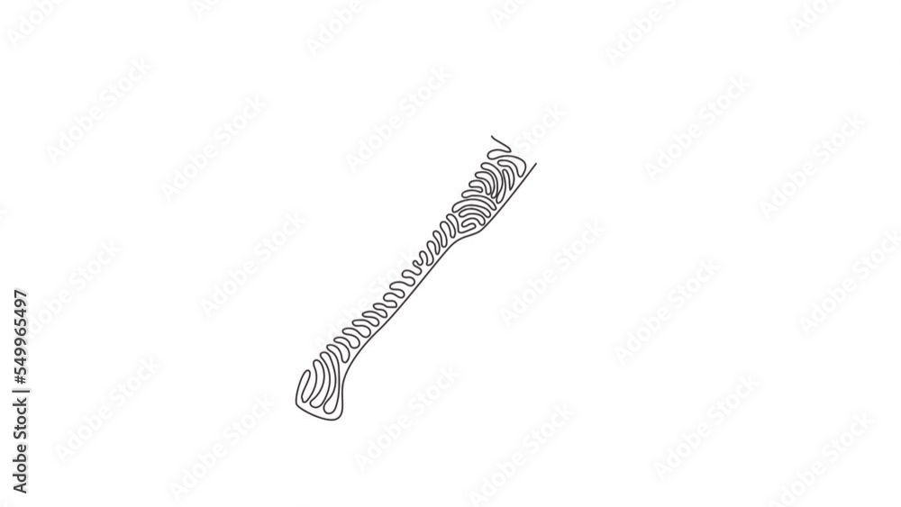Poster self drawing animation of single line draw fire axe icon. firefighter ax. fire extinguishing equipme