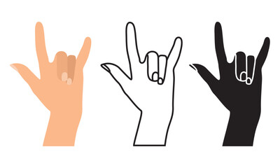 Fototapeta premium set of hands vector icon and illustration