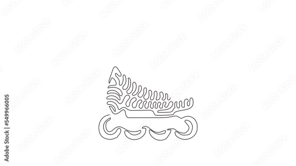 Aufkleber animated self drawing of continuous line draw roller blades. man style roller skates. inline skates 