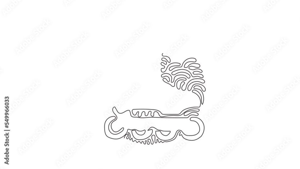 Poster Animated self drawing of continuous line draw roller blades. Man style roller skates. Inline skates sport. Pair of inline roller skates. Swirl curl circle style. Full length single line animation