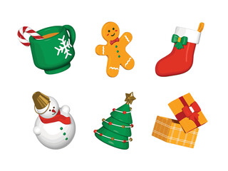 Christmas Icons stickers logo illustrations