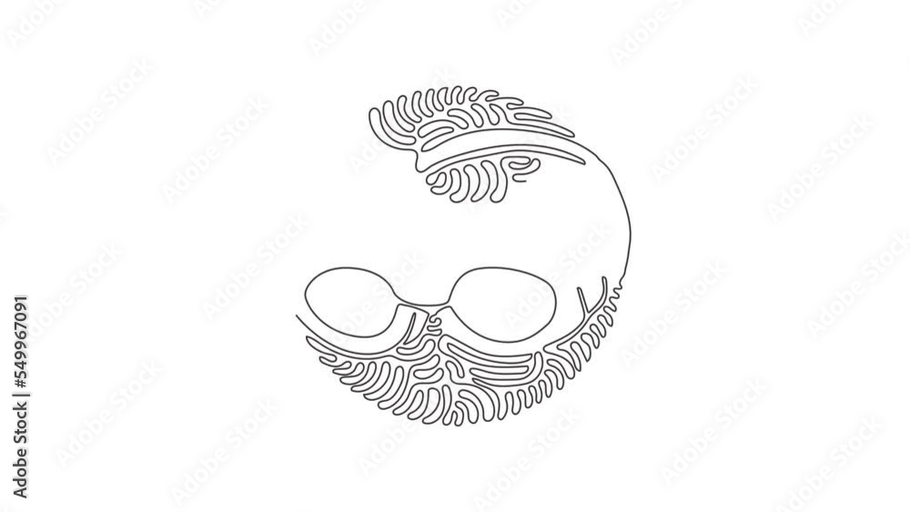 Poster self drawing animation of single line draw glasses for swimming. swim goggles. professional swimming