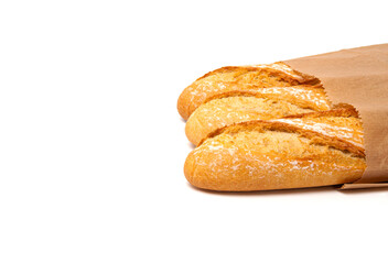 Baguette isolated on a white background