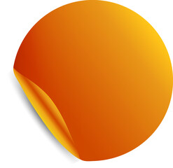 shiny orange and yellow gradient round circle sticker vector illustration - 549967446