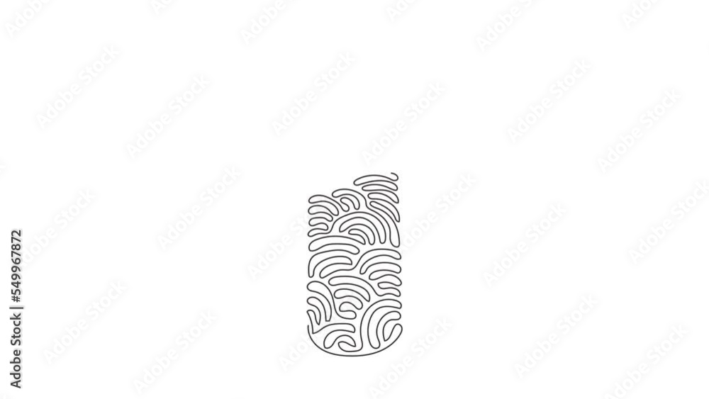 Aufkleber self drawing animation of single line draw black punching bag logo isolated. hitting bag for boxing 