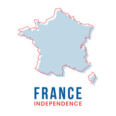 Obraz premium Outline Map of France Vector Design Template.