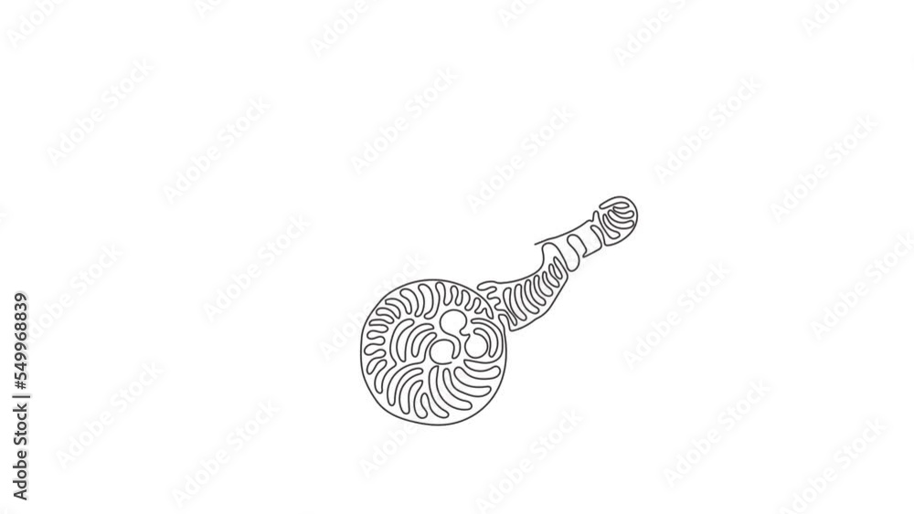 Aufkleber animated self drawing of continuous line draw bowling ball and pins. sports equipment. bowling ball 