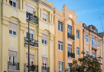 Fototapeta premium Building facades in the city of Lisbon, Portugal