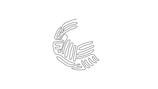 Self drawing animation of single line draw Sepak Takraw ball or rattan ball. Scissor kick. Concept of team sport, Asian sport game, spirit. Swirl curl style. Continuous line draw. Full length animated