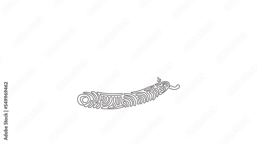 Poster animated self drawing of single continuous line draw shaving razor. realistic illustration of straig