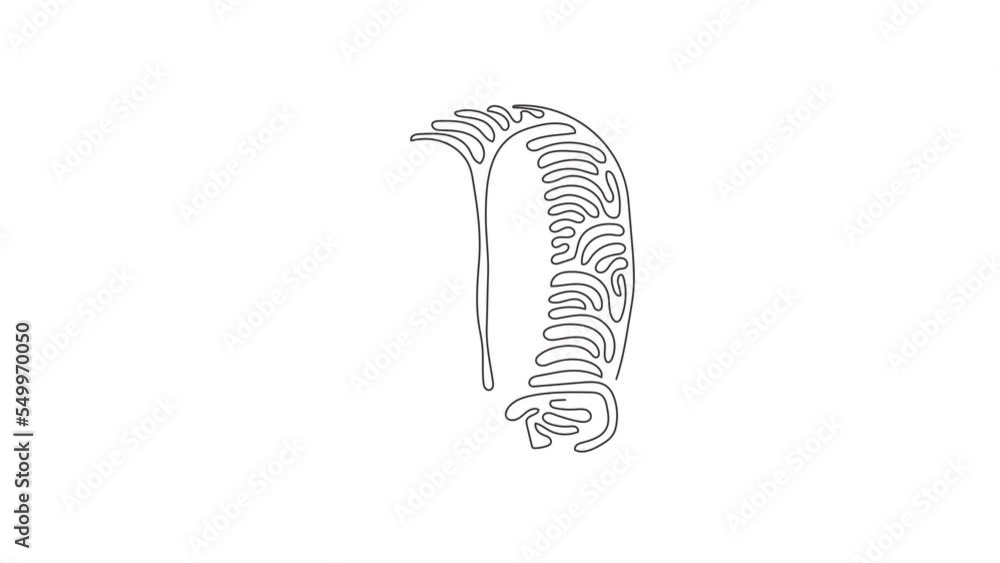 Poster self drawing animation of single one line draw smart band fitness tracker hand path. digital smart f