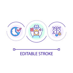 Memorizing tricks loop concept icon. Boost brain productivity. Learning skills. Studying techniques abstract idea thin line illustration. Isolated outline drawing. Editable stroke. Arial font used