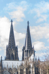 Cologne cathedral, seen from the east,  under clouds