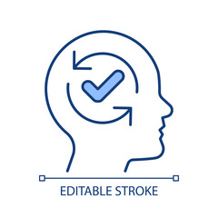 Mind transformation RGB color icon. Changing way of thinking. Personal development. Self growth. Isolated vector illustration. Simple filled line drawing. Editable stroke. Arial font used