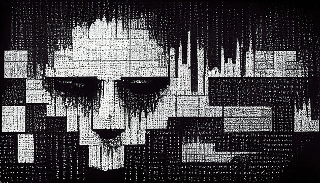 Abstract ASCII art texture background with hacking concept