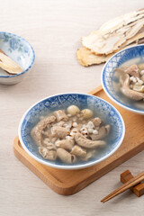 Four Tonics Soup. Delicious traditional Chinese herb flavor food.