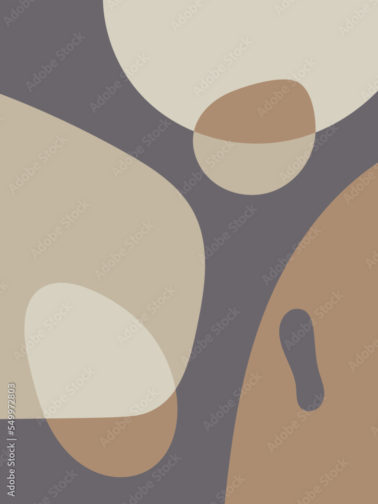 Poster abstract shapes background. circles and lines in pastel colors. minimalist illustration in scandinav