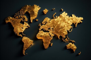 Fototapeta na wymiar Illustration about world map. Made by AI.