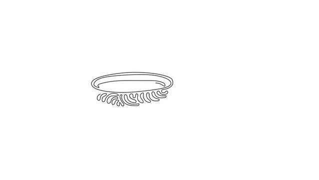 Continuous one line drawing frying pan vector. Kitchen items for cooking. Pan, saucepan, frying pan. Kitchenware at home. Swirl curl style. Single line draw design vector graphic illustration