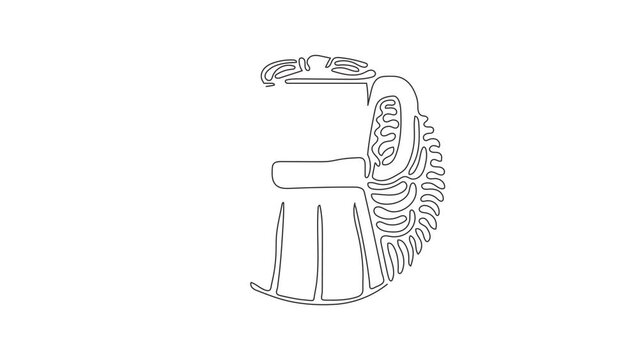 Single one line drawing Italian coffee maker, espresso machine, moka express, mocha coffee, moka pot. Swirl curl circle background style. Modern continuous line draw design graphic vector illustration
