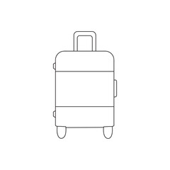 Trolley Case - wheeled suitcase isolated on white background. 