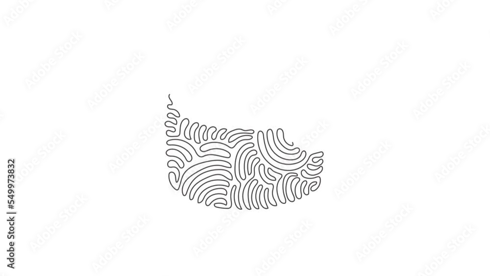 Poster animated self drawing of single continuous line draw sushi roll with salmon or tuna slice. tradition