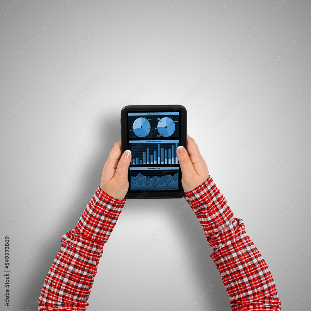 Poster using financial application