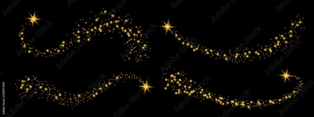 Aufkleber glittering vector dust on a transparent background. golden sparkling lights. christmas holiday glow 
