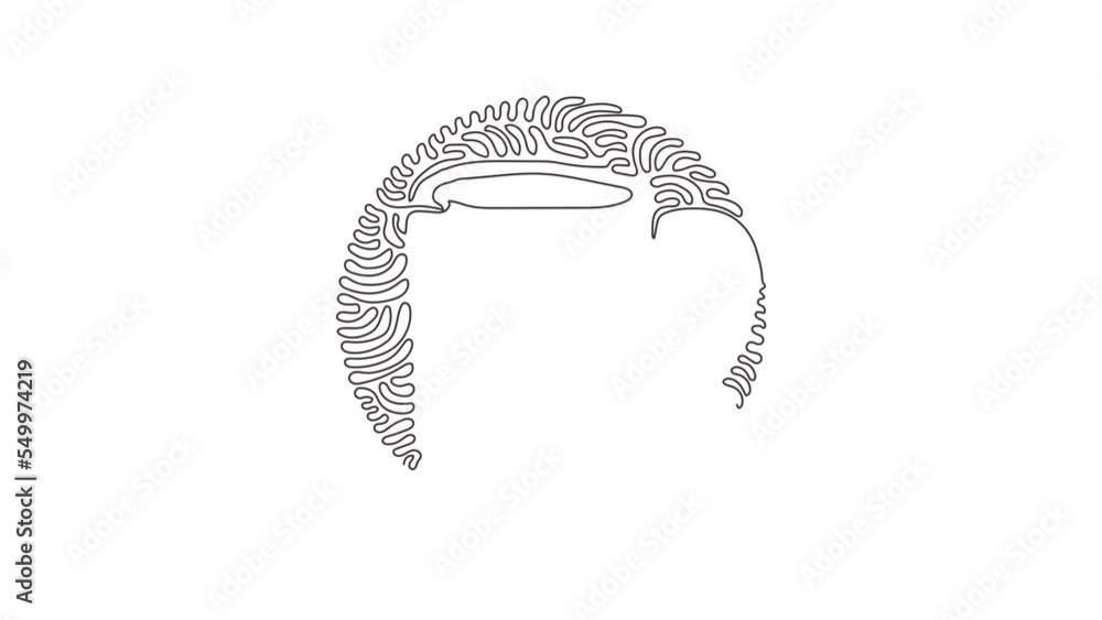 Poster self drawing animation of single one line draw coffee mug for latte, espresso, cappuccino. hot coffe