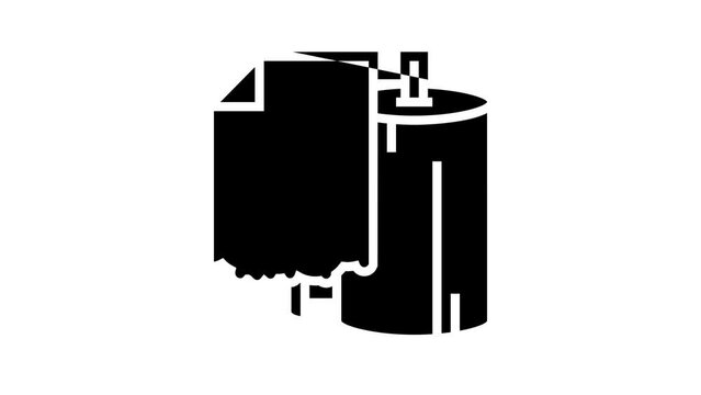 recycled paper line icon animation
