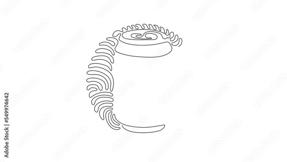 Poster self drawing animation of single line draw cola soda in aluminum can. cold soft drink to crave for r