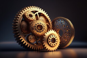 Illustration about gears. Made by AI.