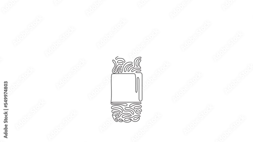 Poster animated self drawing of continuous line draw soft drink in bottle plastic. cold cola soda to crave 