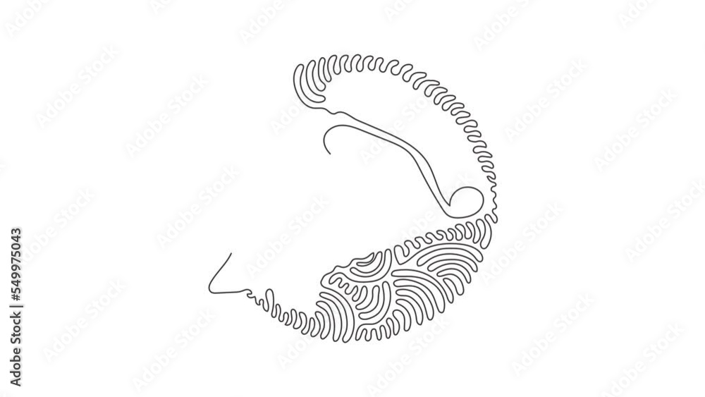 Aufkleber self drawing animation of single line draw slice of pizza with tomatoes, lettuce, sausage, cheese. s