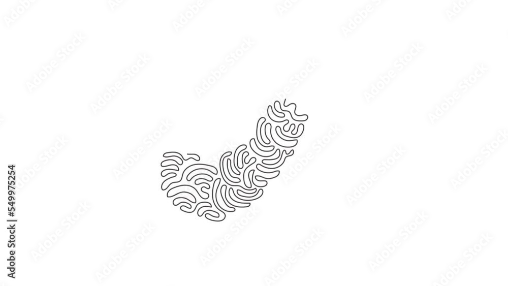 Poster animated self drawing of continuous one line draw delicious crispy fried chicken drumstick fast food