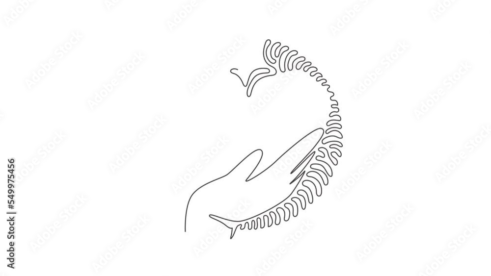 Poster animated self drawing of continuous line draw hand holding heart icon. save life or health care symb