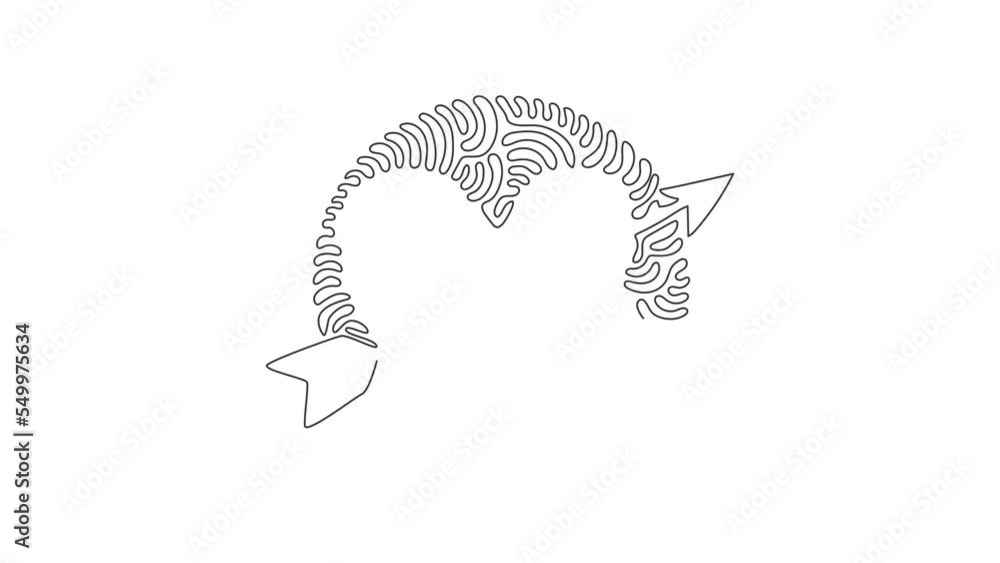 Poster animated self drawing of continuous line draw heart with arrow icon doodle style. vector illustratio