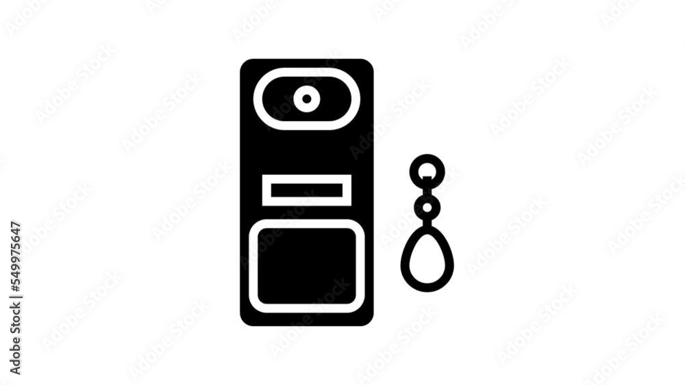 Poster intercom contactless line icon animation