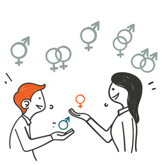 hand drawn doodle Simple Set of Gender Related illustration