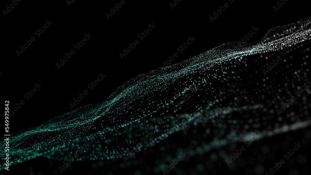 Poster wave of dots and weave lines. abstract background. network connection structure.