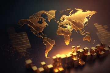 Illustration about world map. Made by AI.