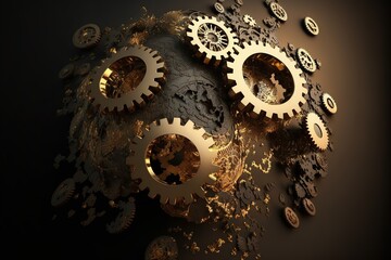 Illustration about gears. Made by AI.