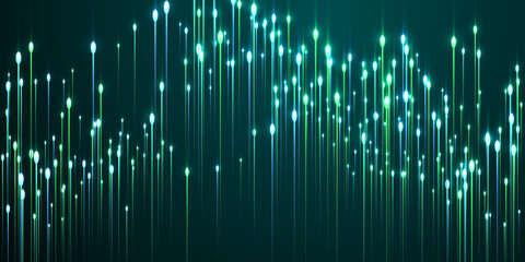 Digital glowing line streams speed motion