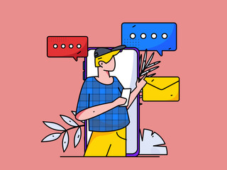 Flat vector concept operation illustration of people working in business
