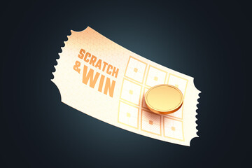 casino scratch and win cards gold  3d render 3d rendering illustration  - obrazy, fototapety, plakaty
