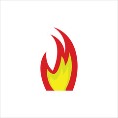 simple flaming fire icon on white background. vector illustration
