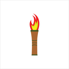 flaming torch icon. vector illustration