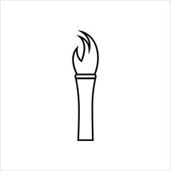 simple black and white torch icon. vector illustration